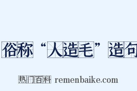俗称“人造毛”造句是什么意思的图片